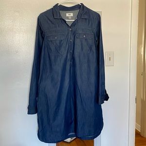 Old Navy Dark Wash Jean Shirt Dress
